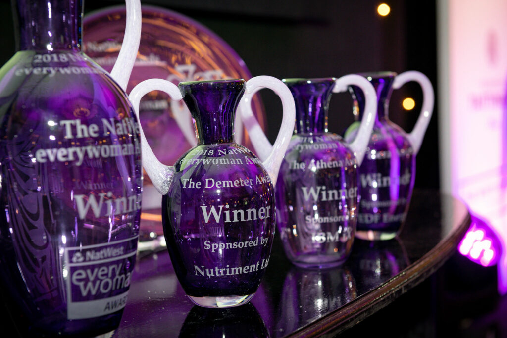 NatWest everywoman Awards trophies