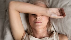 menopause woman lying down